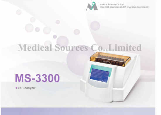 Pantalla LCD Química de diálisis sanguínea Analizador de ESR en sangre (MS-3300)